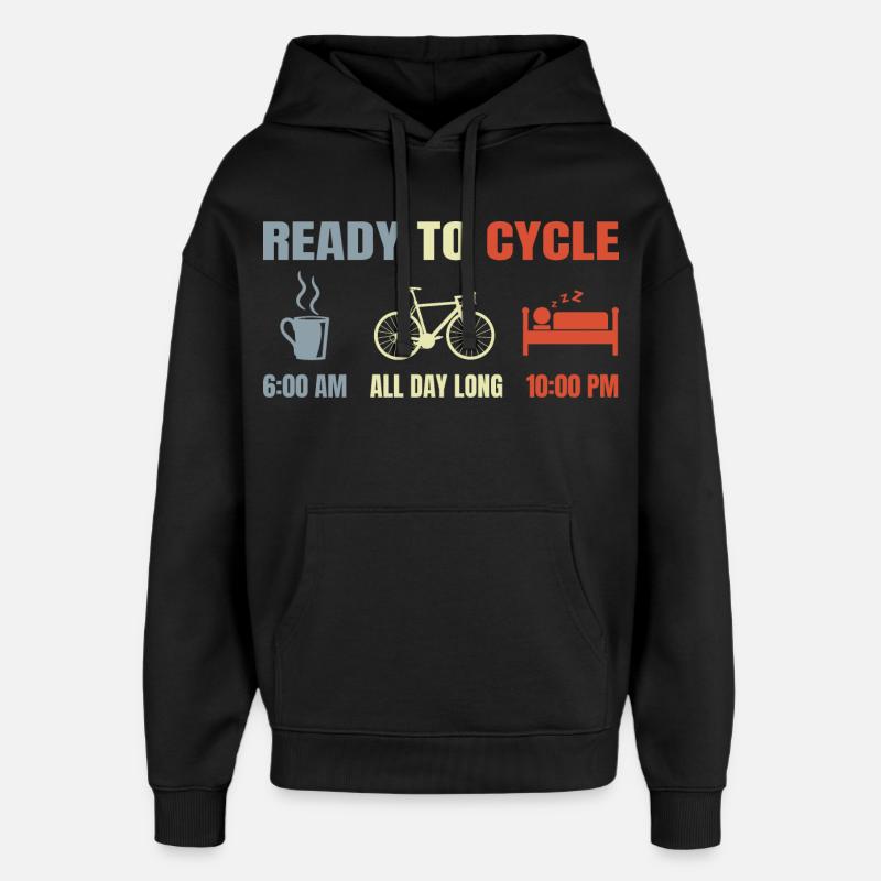 Cyclists schedule - Oversized Unisex Hoodie by Stanley/Stella - black