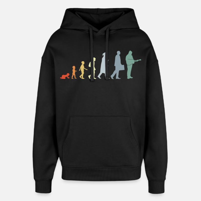 Évolution du guitariste - Sweat à capuche unisexe Stanley/Stella Oversized - noir