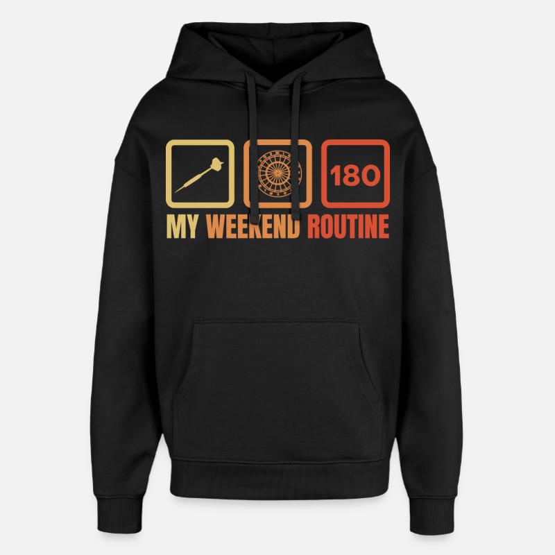 Dartspieler Wochenendroutine - Oversized Unisex Hoodie von Stanley/Stella - Schwarz