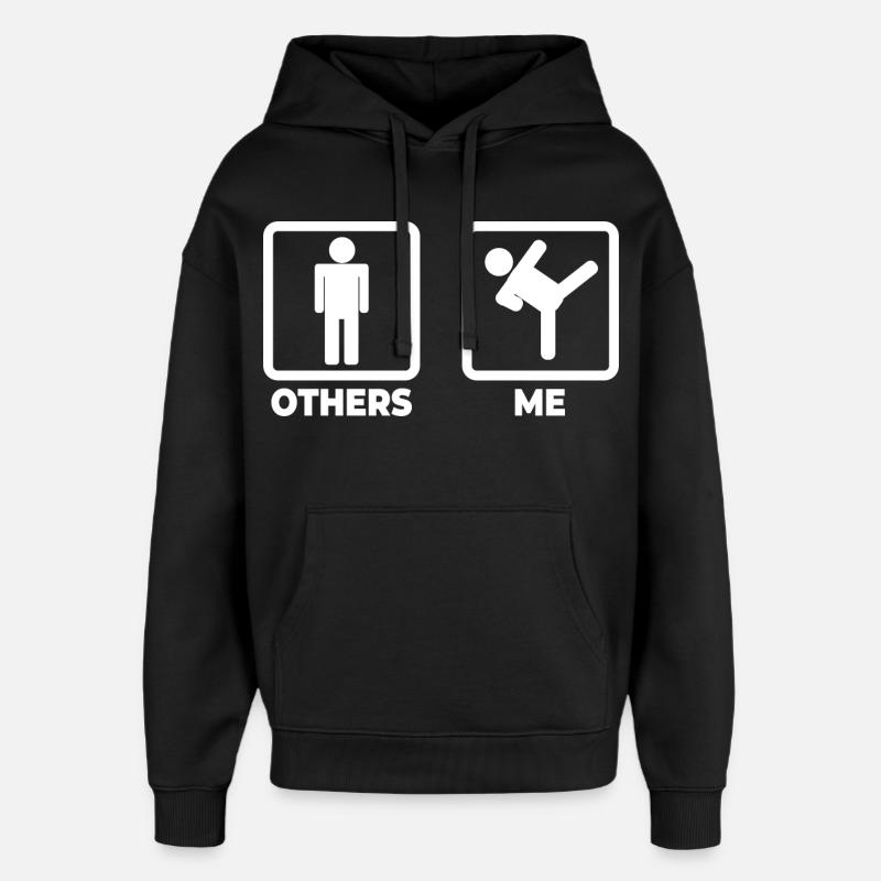 Figurine bâton de karaté - Sweat à capuche unisexe Stanley/Stella Oversized - noir