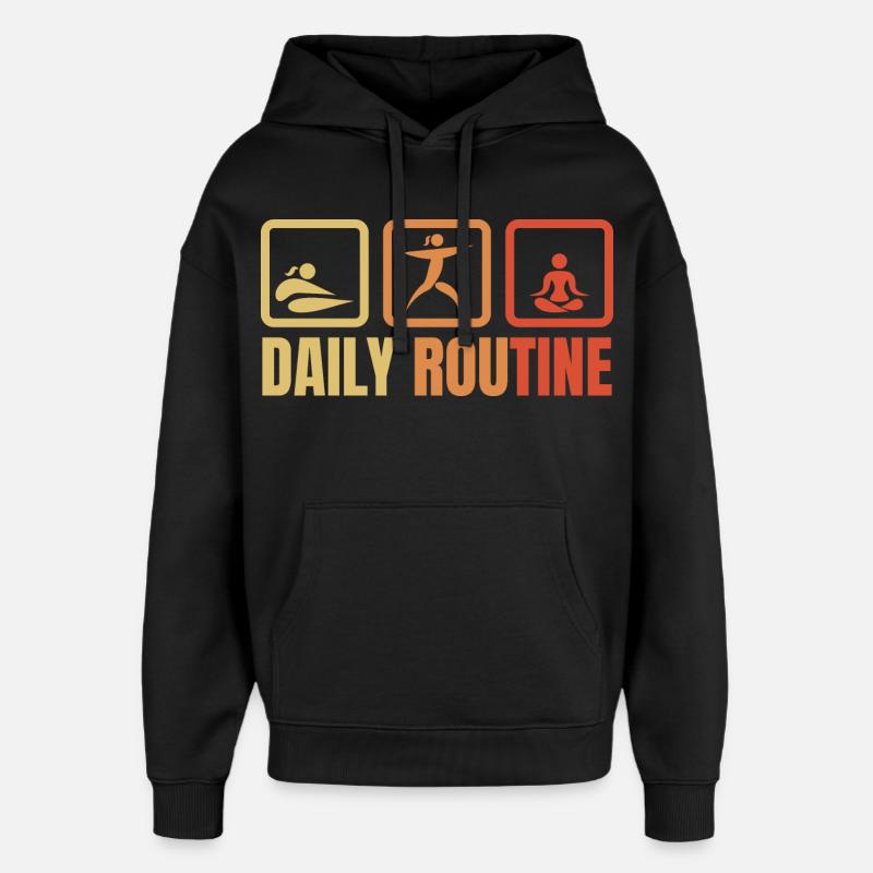 Routine quotidienne de yoga - Sweat à capuche unisexe Stanley/Stella Oversized - noir