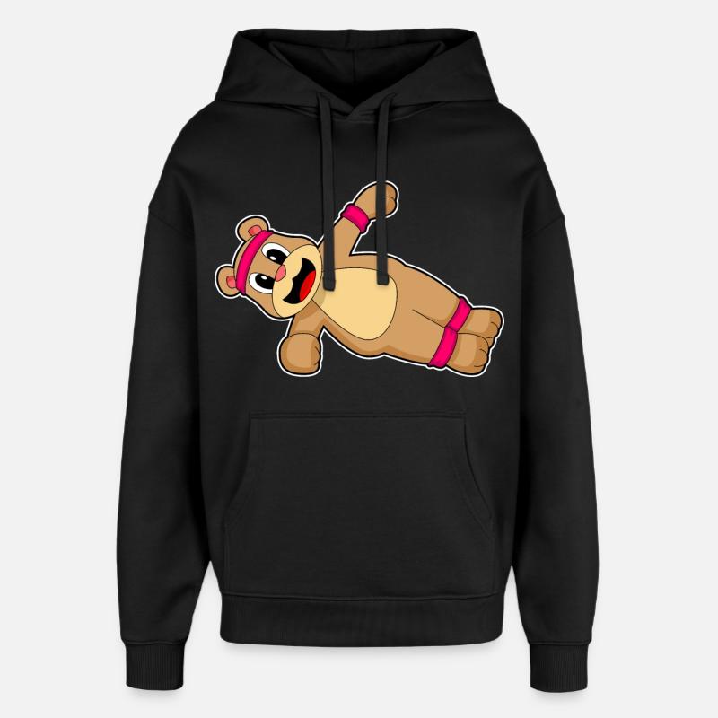 Entraînement abdominal Bear Culturisme - Sweat à capuche unisexe Stanley/Stella Oversized - noir