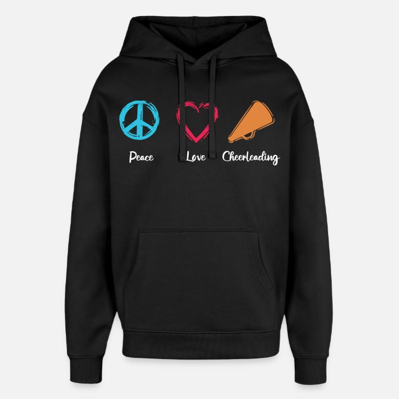 Peace Love Cheerleading - Sweat à capuche unisexe Stanley/Stella Oversized - noir