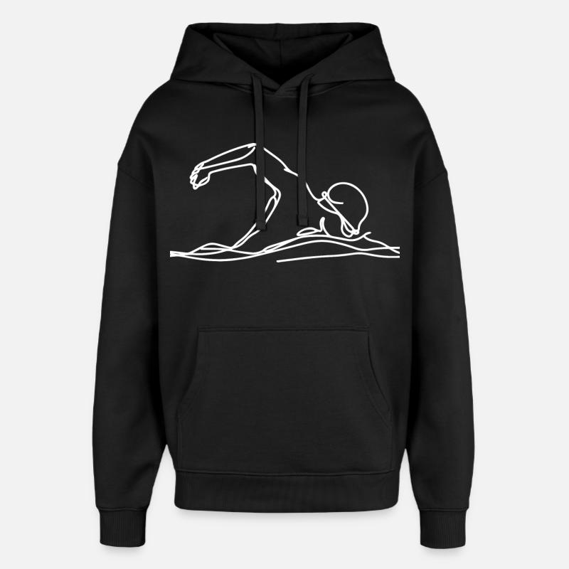 Graphique de nageur de compétition - Sweat à capuche unisexe Stanley/Stella Oversized - noir