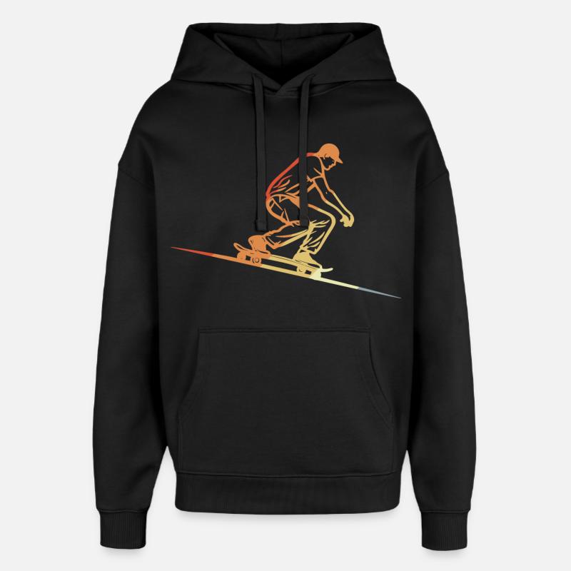 Skateboard Style rétro - Sweat à capuche unisexe Stanley/Stella Oversized - noir