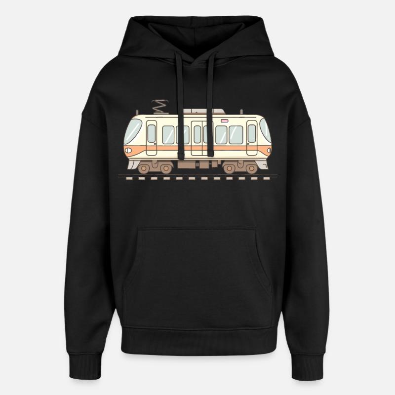 Eisenbahn Comic Look - Oversized Unisex Hoodie von Stanley/Stella - Schwarz