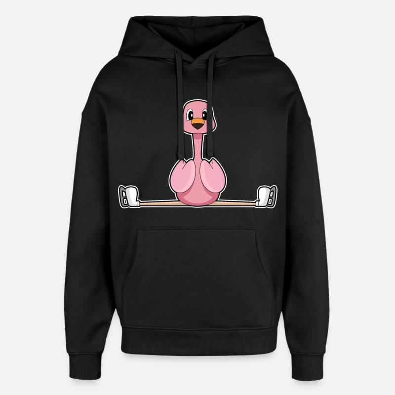 Flamingo patins à glace - Sweat à capuche unisexe Stanley/Stella Oversized - noir
