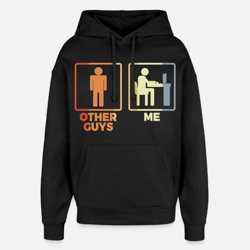 Programmer stick figure - Oversized Unisex Hoodie by Stanley/Stella - black