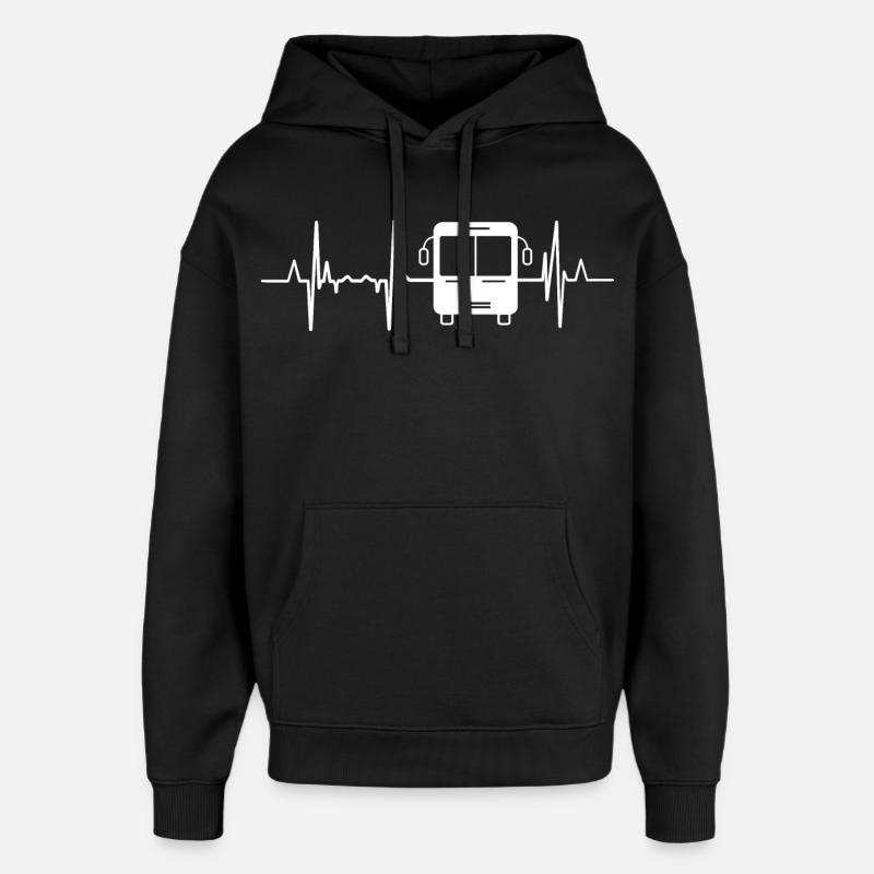 Battement de cœur du bus - Sweat à capuche unisexe Stanley/Stella Oversized - noir