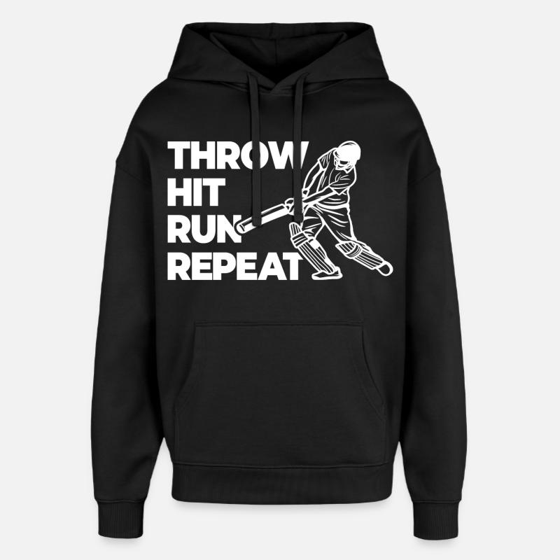Throwing, hitting, repeating races - Oversized Unisex Hoodie by Stanley/Stella - black