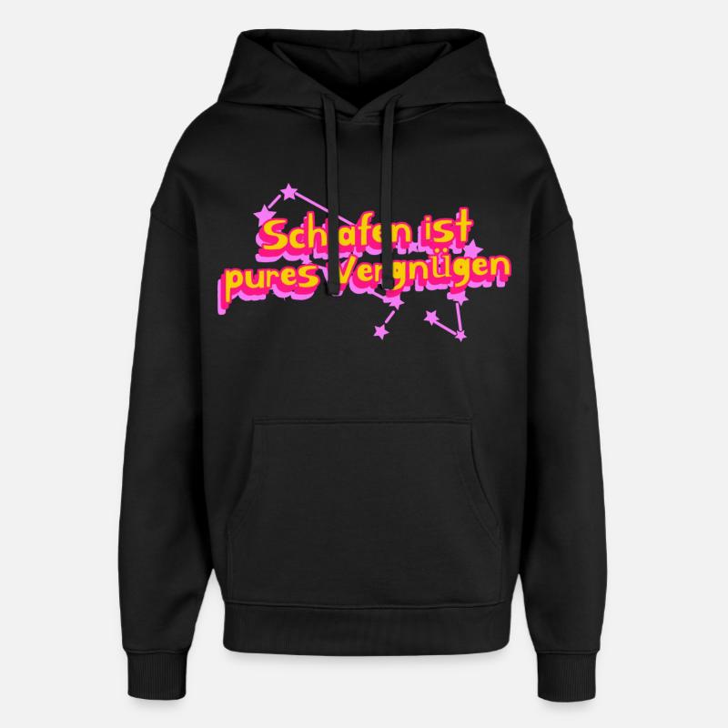 Le pur plaisir de dormir - Sweat à capuche unisexe Stanley/Stella Oversized - noir