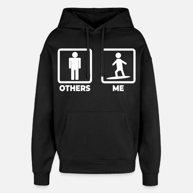 Figurine de surfeur - Sweat à capuche unisexe Stanley/Stella Oversized - noir