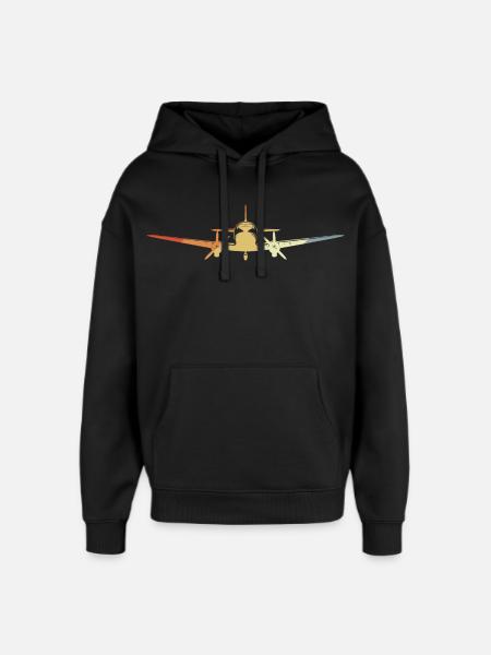 jet plan vintage utseende - Stanley/Stella Oversized Huvtröja Unisex - svart