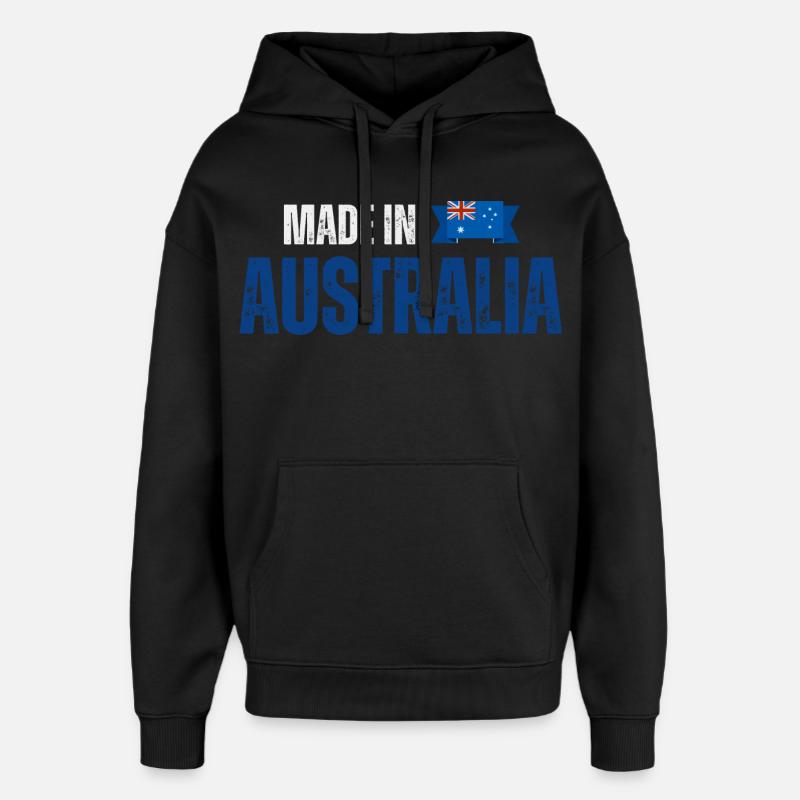 Fabriqué en Australie, fierté australienne - Sweat à capuche unisexe Stanley/Stella Oversized - noir