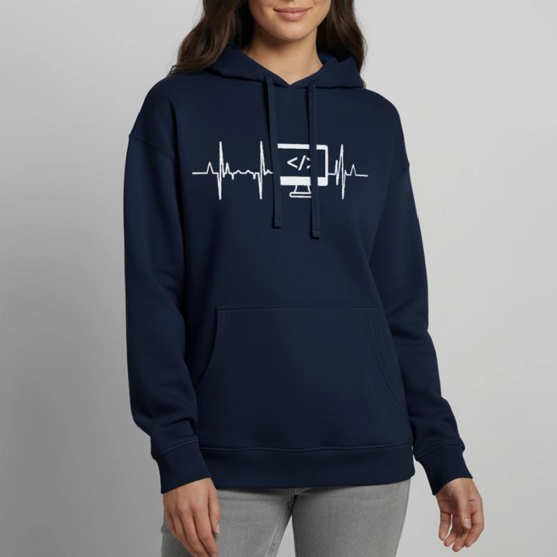 Developer Heartbeat Oversized Unisex Hoodie by Stanley/Stella