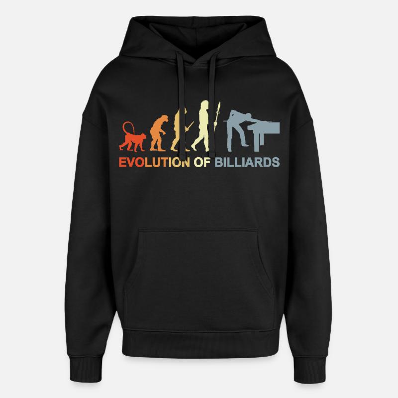 Pool Billiards Evolution - Oversized Unisex Hoodie by Stanley/Stella - black