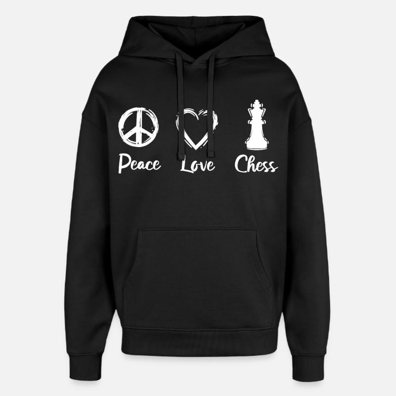 Paix Amour Échecs - Sweat à capuche unisexe Stanley/Stella Oversized - noir