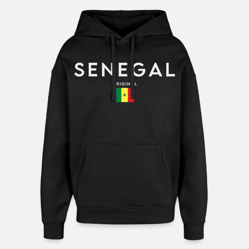 Drapeau sénégalais, fierté sénégalaise - Sweat à capuche unisexe Stanley/Stella Oversized - noir