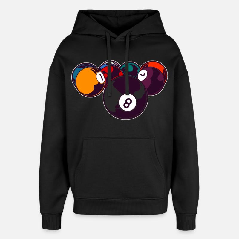 Billard 8 Boules - Sweat à capuche unisexe Stanley/Stella Oversized - noir