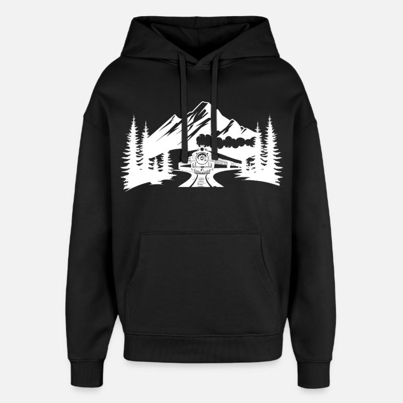 Chemin de fer - Sweat à capuche unisexe Stanley/Stella Oversized - noir