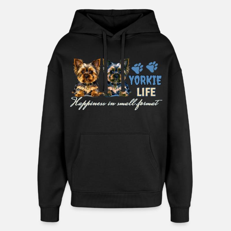 Chiots Yorkie - Sweat à capuche unisexe Stanley/Stella Oversized - noir