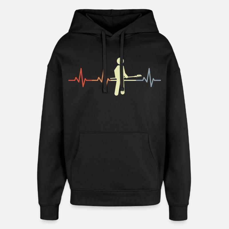 Baker stick figures heart palpitations - Oversized Unisex Hoodie by Stanley/Stella - black