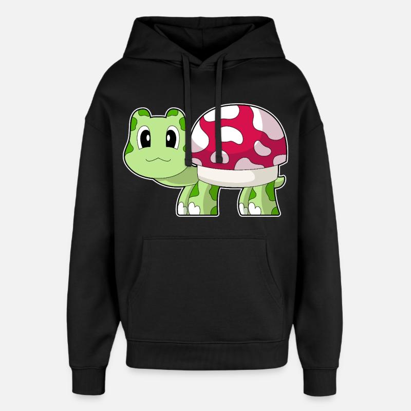 Champignon Tortue - Sweat à capuche unisexe Stanley/Stella Oversized - noir