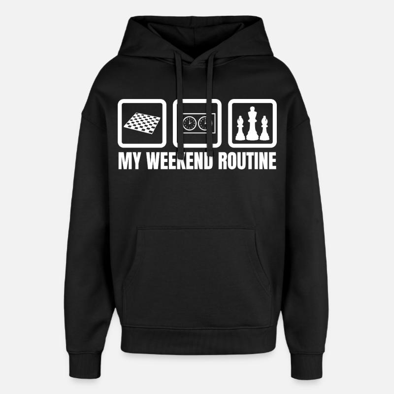 Week-end des joueurs d’échecs - Sweat à capuche unisexe Stanley/Stella Oversized - noir