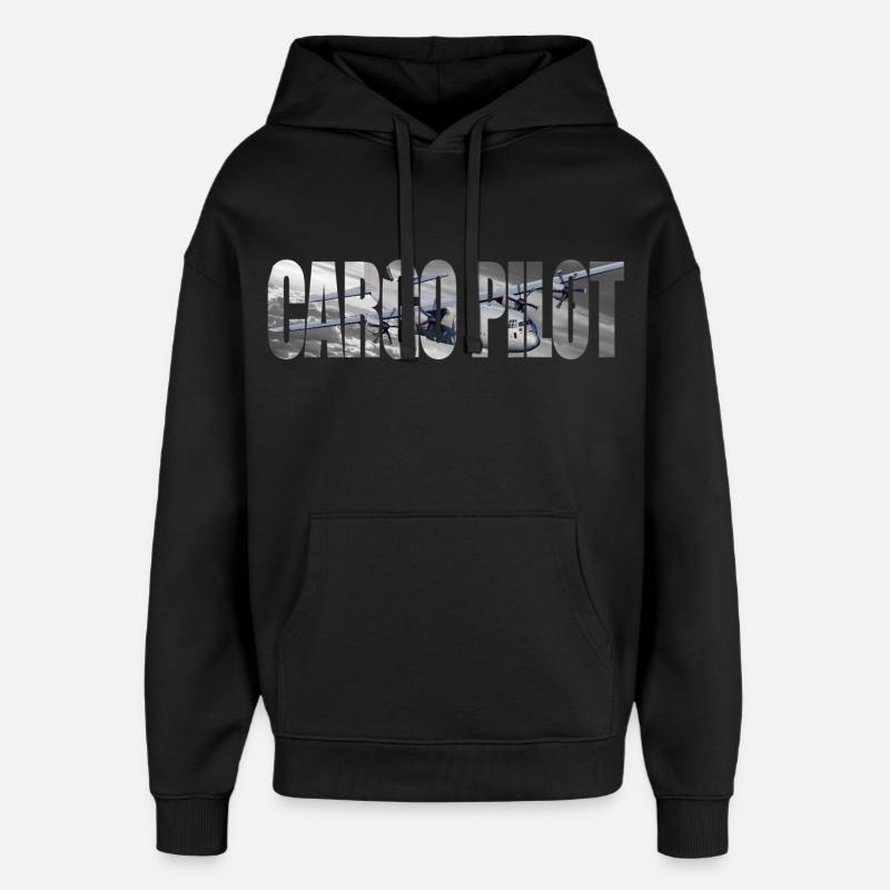 Pilote cargo C-130 - Sweat à capuche unisexe Stanley/Stella Oversized - noir
