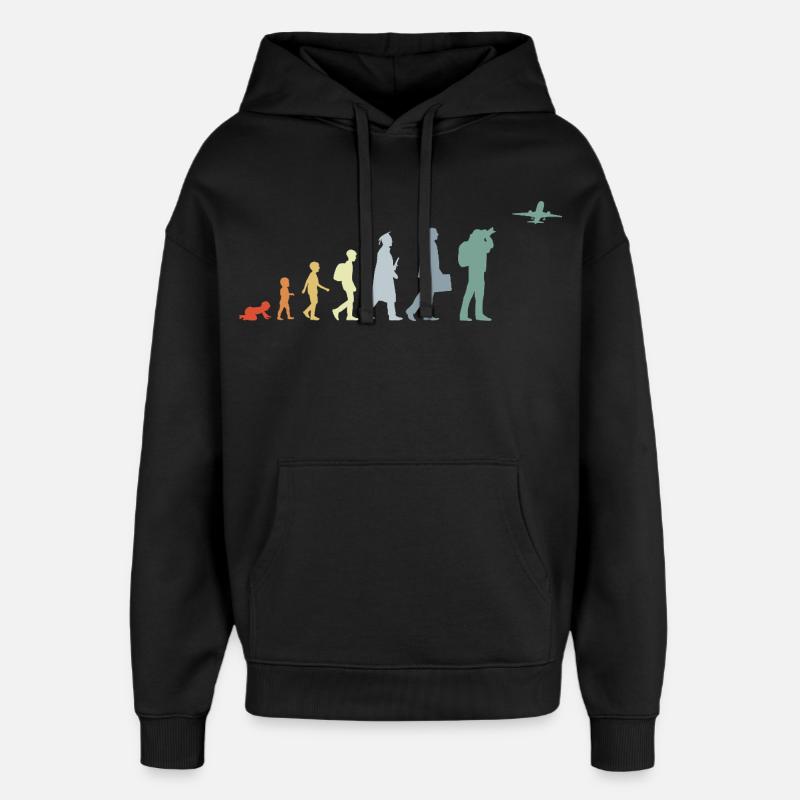 Airplane Observer Evolution - Oversized Unisex Hoodie by Stanley/Stella - black