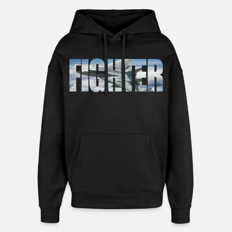 Chasseur F-14 Tomcat - Sweat à capuche unisexe Stanley/Stella Oversized - noir