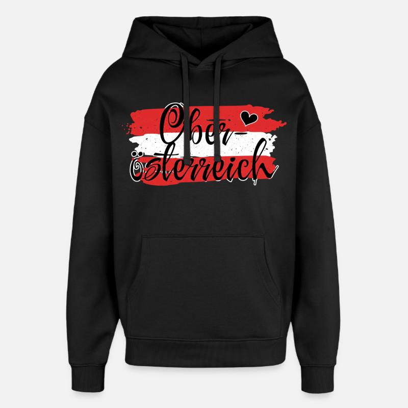 Drapeau Autriche Haute-Autriche - Sweat à capuche unisexe Stanley/Stella Oversized - noir
