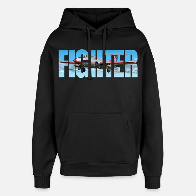 Chasseur L-29 Delfin - Sweat à capuche unisexe Stanley/Stella Oversized - noir