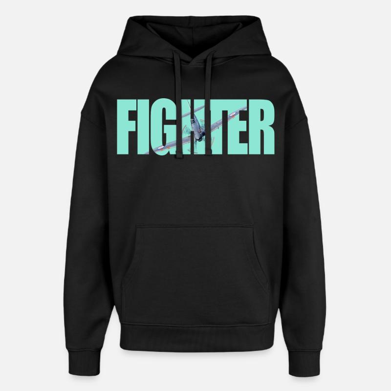 Chasseur Spitfire - Sweat à capuche unisexe Stanley/Stella Oversized - noir