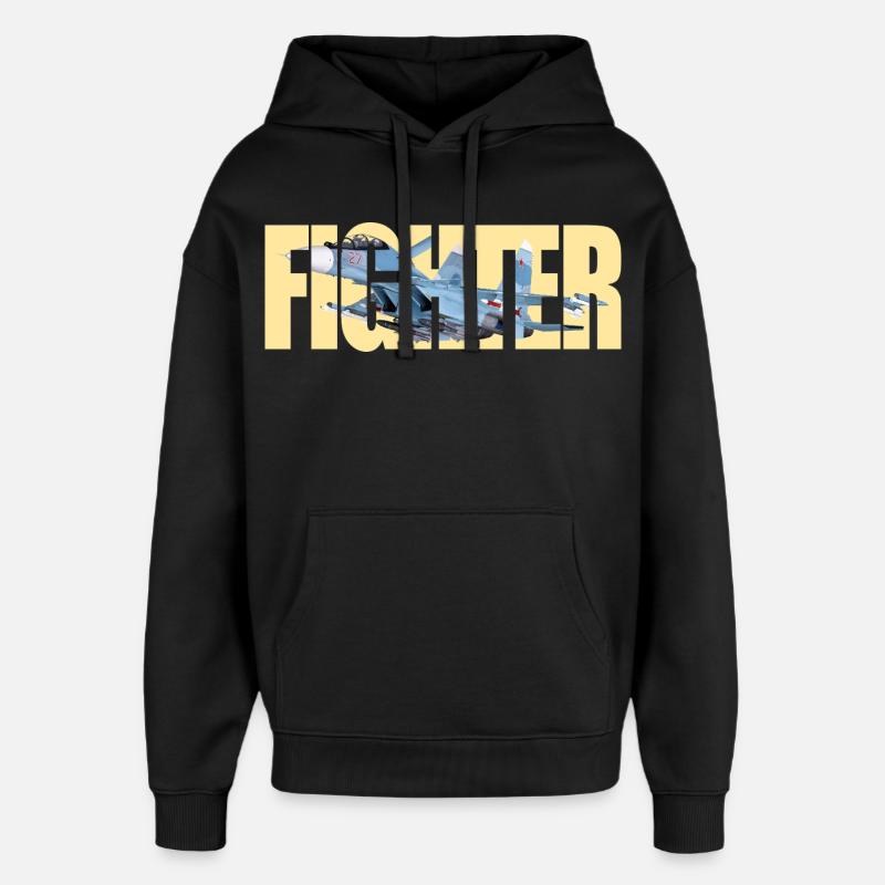 Chasseur Su-30SM - Sweat à capuche unisexe Stanley/Stella Oversized - noir