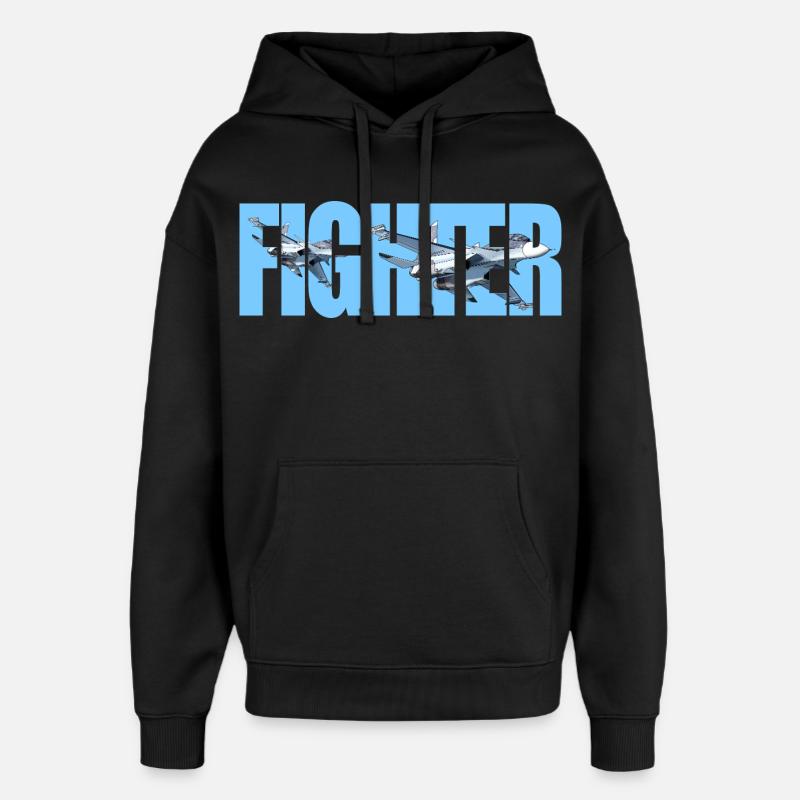 Chasseur Su-30SM - Sweat à capuche unisexe Stanley/Stella Oversized - noir