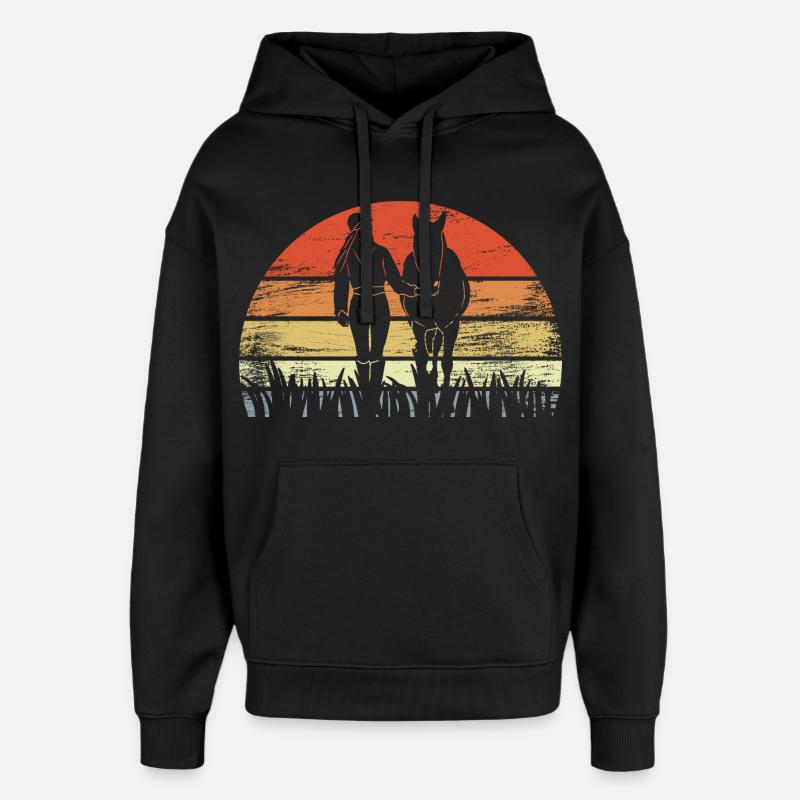 Cavalier d’époque - Sweat à capuche unisexe Stanley/Stella Oversized - noir