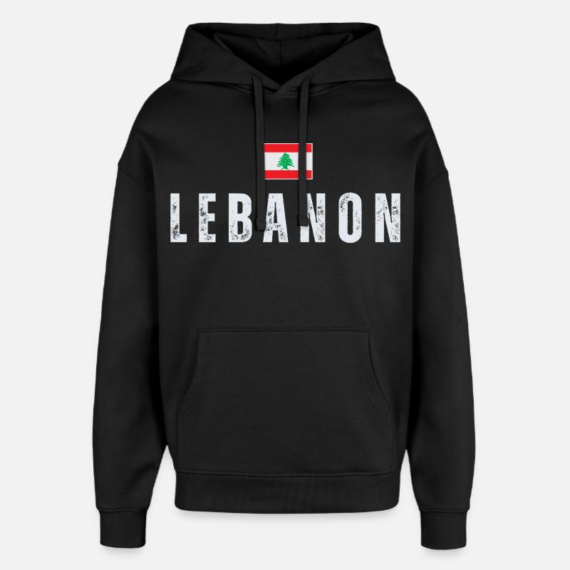 Stolzer Libanese, Flagge des Libanon - Oversized Unisex Hoodie von Stanley/Stella - Schwarz