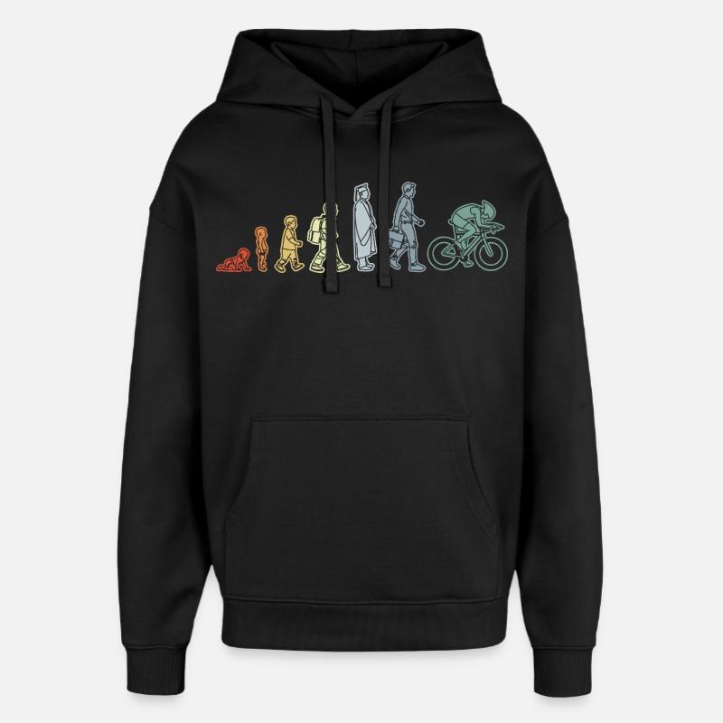 Radfahrer Evolution - Oversized Unisex Hoodie von Stanley/Stella - Schwarz
