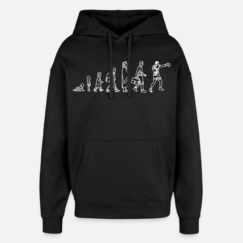 Évolution du Boxer - Sweat à capuche unisexe Stanley/Stella Oversized - noir