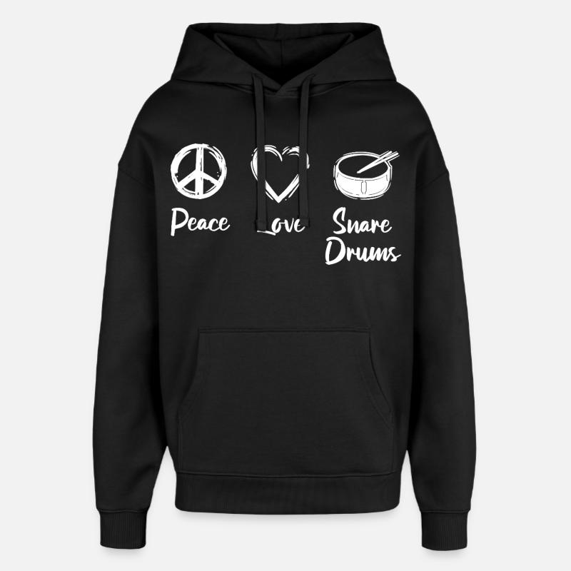 Peace Love Caisse claire - Sweat à capuche unisexe Stanley/Stella Oversized - noir