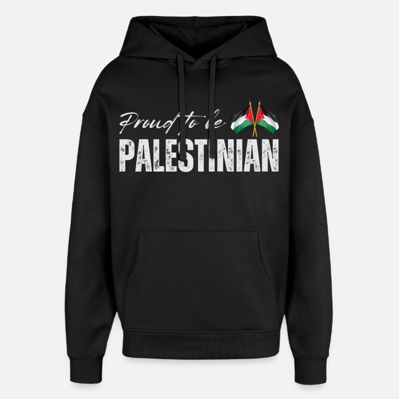 Fier Palestinien, j’adore la Palestine - Sweat à capuche unisexe Stanley/Stella Oversized - noir