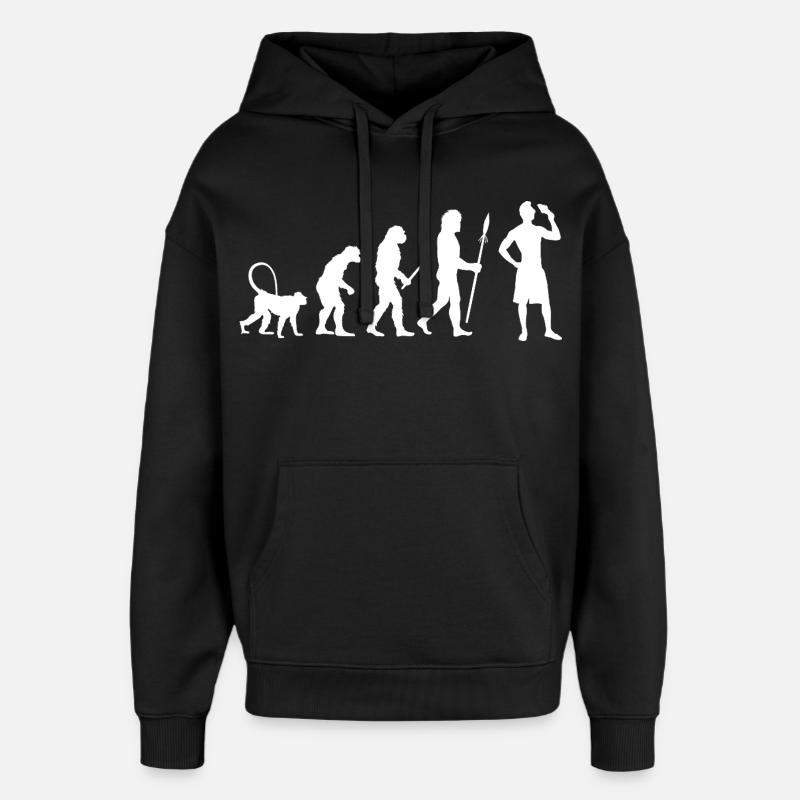 Cream Evolution - Oversized Unisex Hoodie by Stanley/Stella - black