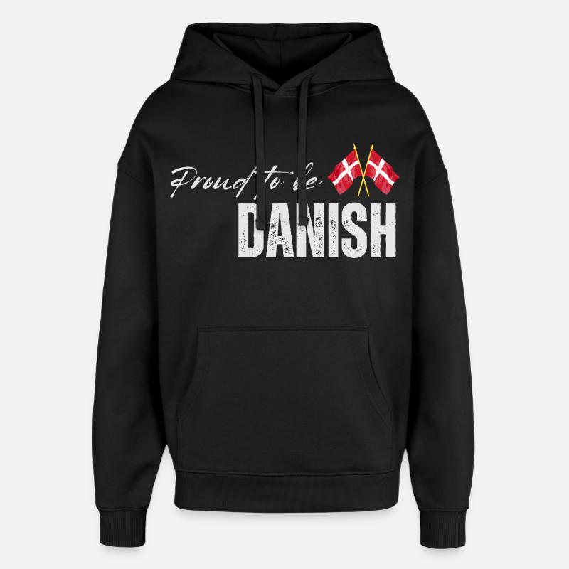 Fier Danois, j’adore le Danemark - Sweat à capuche unisexe Stanley/Stella Oversized - noir