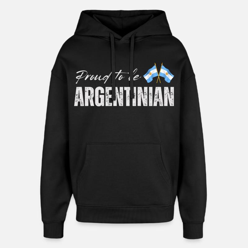 Fière Argentine, j’adore l’Argentine - Sweat à capuche unisexe Stanley/Stella Oversized - noir