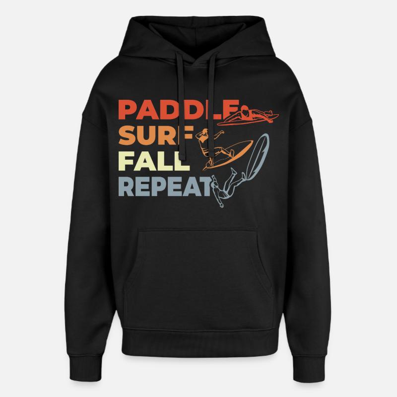 Paddle Surf Répéter - Sweat à capuche unisexe Stanley/Stella Oversized - noir
