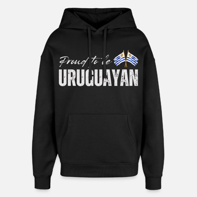 Fière Uruguayenne, j’adore l’Uruguay - Sweat à capuche unisexe Stanley/Stella Oversized - noir