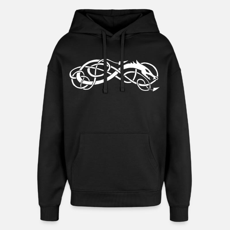 Serpent celte blanc - Sweat à capuche unisexe Stanley/Stella Oversized - noir