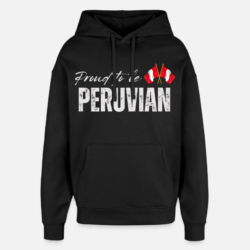 Proud Peruvian, Made in Peru - Oversized Unisex Hoodie by Stanley/Stella - black