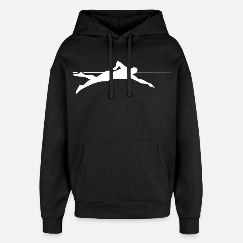 Dynamic Sprinter Line Graphics - Oversized Unisex Hoodie by Stanley/Stella - black
